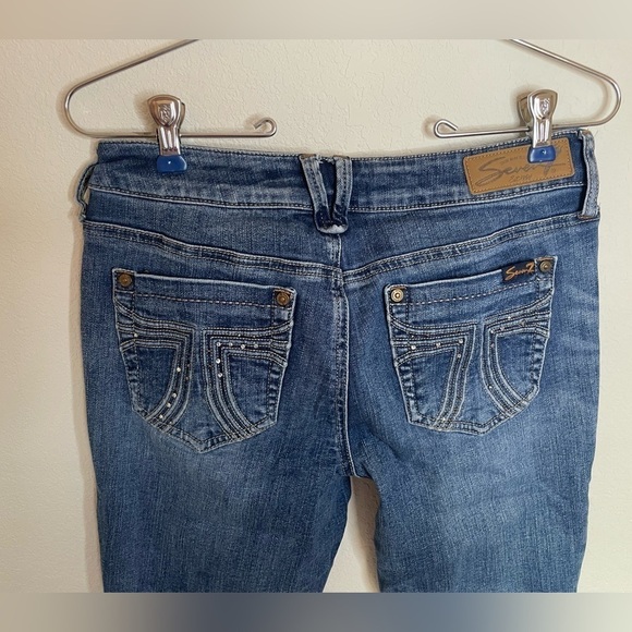 Seven7 Women’s Bootcut Jeans with Rhinestones - Picture 4 of 7